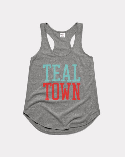 Women's Grey Teal Town KC Current Racerback Tank