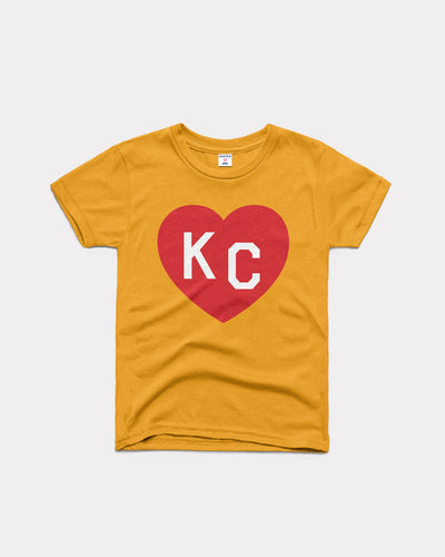 Kids Gold & Red KC Heart Vintage Youth T-Shirt
