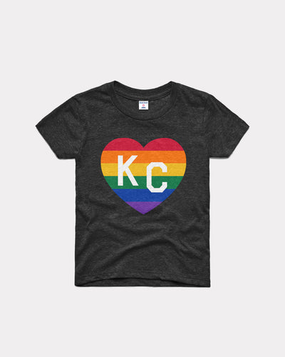 Kids KC Pride Heart Vintage Black T-Shirt