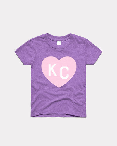Kids Lavender & Pink KC Heart Vintage Youth T-Shirt