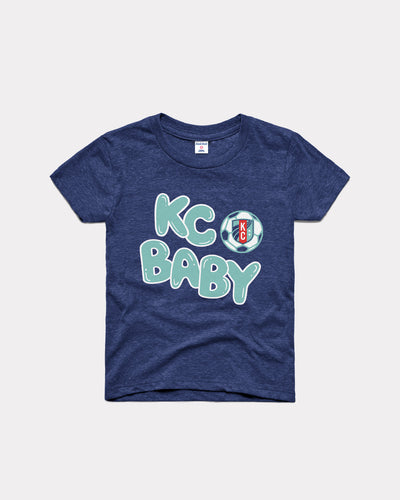 Kids Navy Kansas City Current KC Baby Vintage Youth T-Shirt
