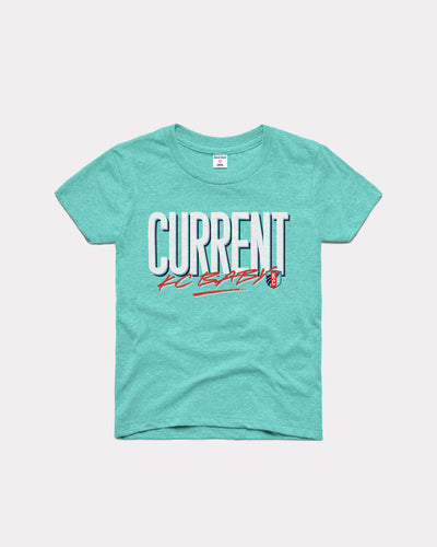 Kids Teal Kansas City KC Baby Script Vintage Youth T-Shirt
