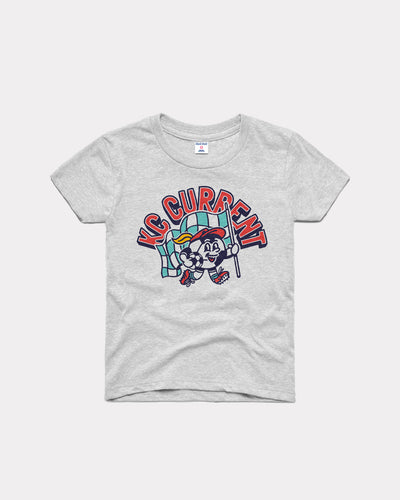 Kids Ash Grey KC Current Soccer Ball Vintage Youth T-Shirt