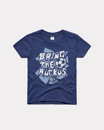 Kids Heather Navy Sporting Kansas City Bring the Ruckus Vintage Youth T-Shirt