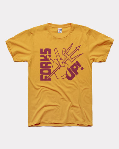 Gold Arizona State Sundevils Forks Up Vintage T-Shirt