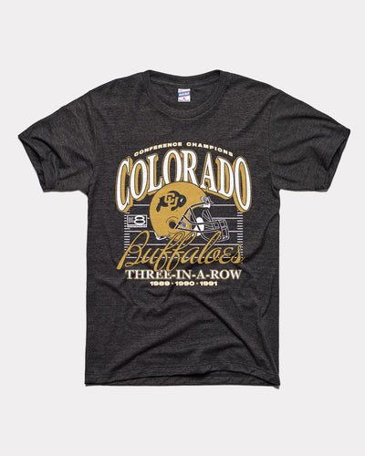 Black Colorado Buffaloes 3-Peat Champs Vintage T-Shirt