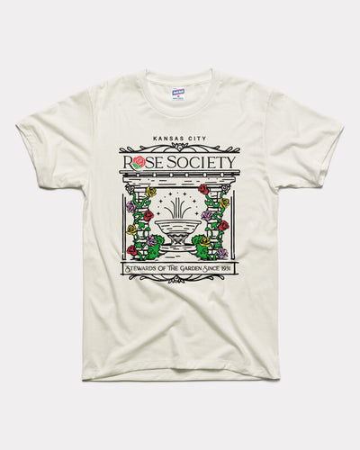 White Kansas City Rose Society Vintage T-Shirt
