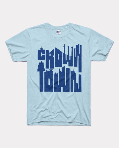 Powder Blue Crown Town KC Skyline Vintage T-Shirt