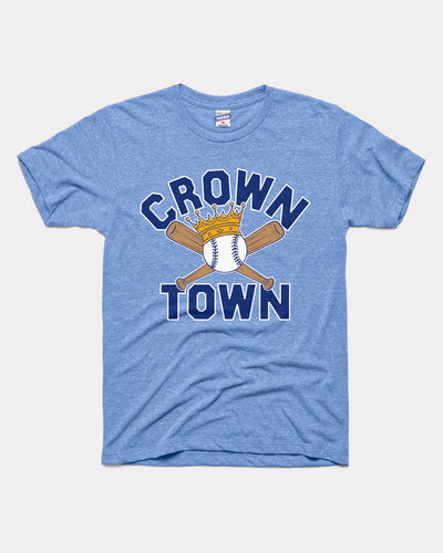 Light Blue Crown Town Baseball Bats Vintage T-Shirt