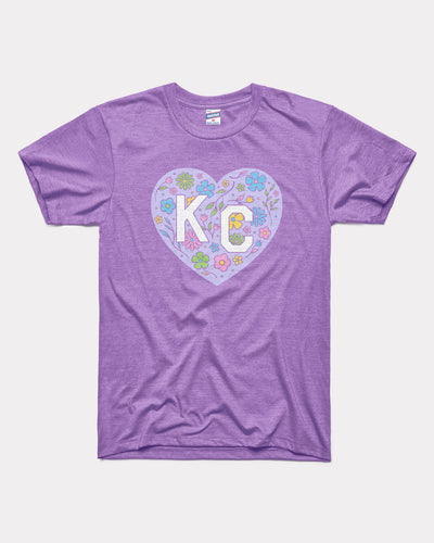 Lavender Floral KC Heart Vintage T-Shirt