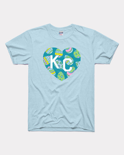 Powder Blue Easter Egg KC Heart Vintage T-Shirt