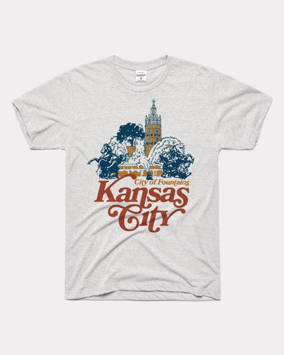 Ash Grey City Of Fountains Kansas City Vintage T-Shirt