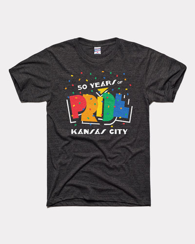 50 Years of Kansas City Pride Vintage Black T-Shirt