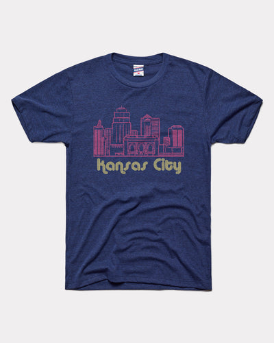 Navy Kansas City Dot Skyline Vintage T-Shirt