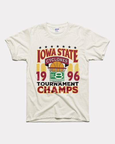 White Iowa State Cyclones Basketball 1996 Big 8 Tournament Champions Vintage T-Shirt