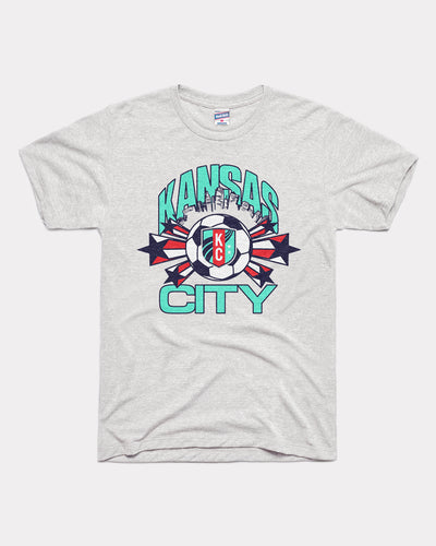 Ash Grey Kansas City Current Cityscape Vintage T-Shirt