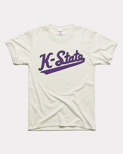 White Kansas State Wildcats Script Vintage T-Shirt