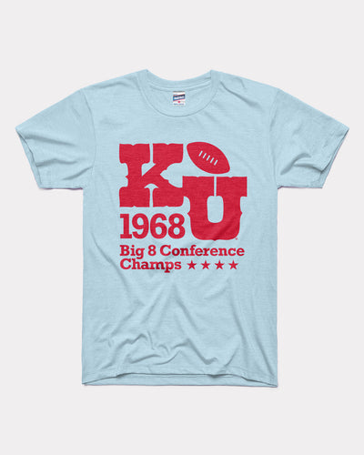 Powder Blue Kansas Jayhawks Big 8 Football Champs Vintage T-Shirt