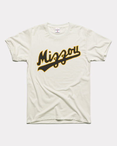 White Mizzou Tigers Script Vintage T-Shirt