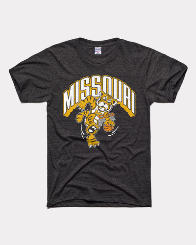 Missouri Tigers Dunking Basketball Vintage Black T-Shirt