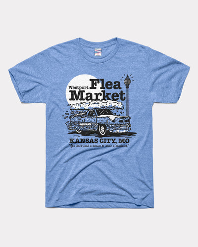 Light Blue Westport Flea Market Burger Mobile Vintage T-Shirt