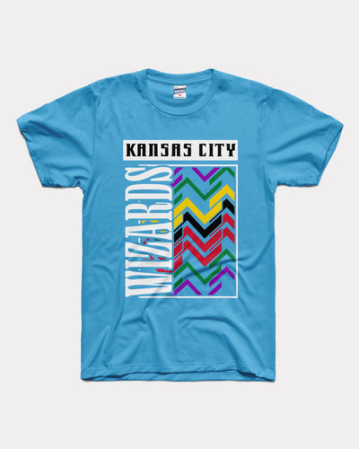 Electric Blue Kansas City Wizards Retro Stacked Vintage T-Shirt
