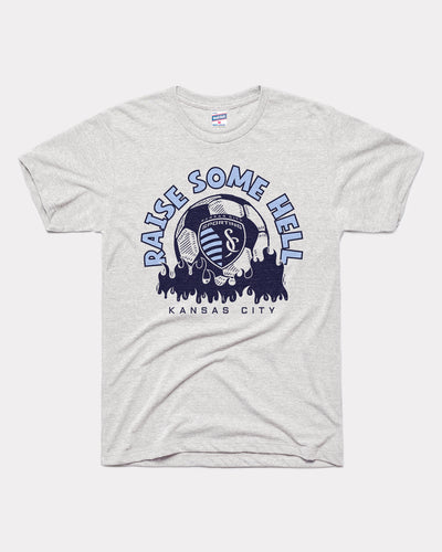 Ash Grey Sporting Kansas City Raise Some Hell Vintage T-Shirt