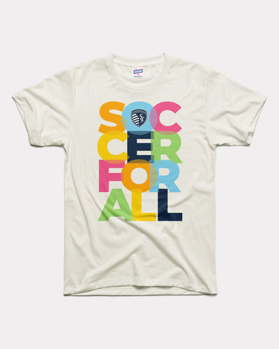 Sporting Kansas City Soccer for All Pride Vintage White T-Shirt
