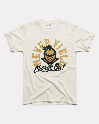 White UCF Knights Never Yield Mantra Vintage T-Shirt