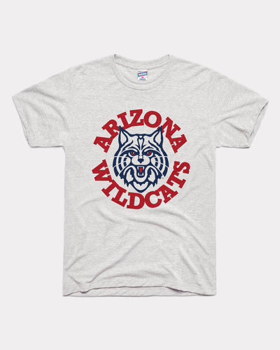 Ash Grey Arizona Wildcats Circle Mascot Vintage T-Shirt