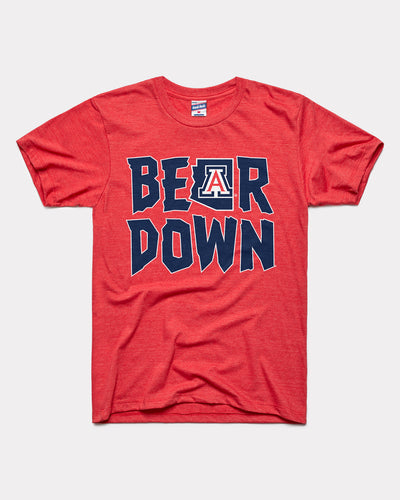 Red Arizona Wildcats Bear Down Vintage T-Shirt