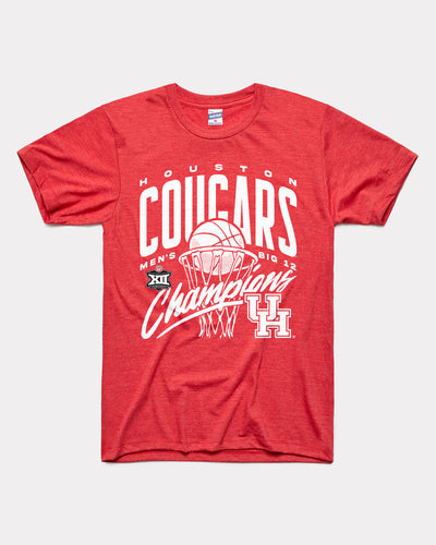 Red Big 12 Champions Houston Men's Basketball Vintage T-Shirt