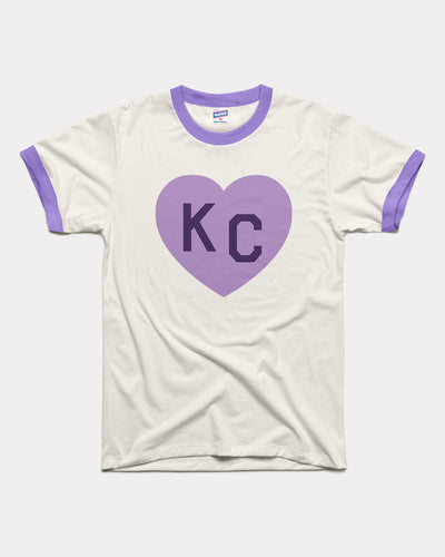 Vintage White & Lavender KC Heart Unisex Ringer