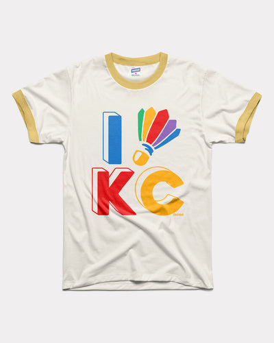 I Shuttlecock KC White & Butter Unisex Ringer