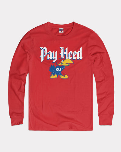 Cherry Red Kansas Jayhawks Pay Heed Vintage Long Sleeve T-Shirt