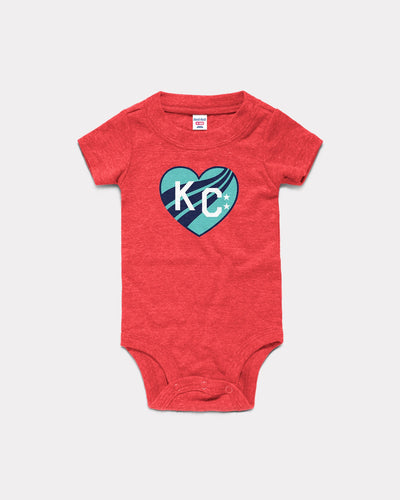Red KC Current KC Heart Onesie