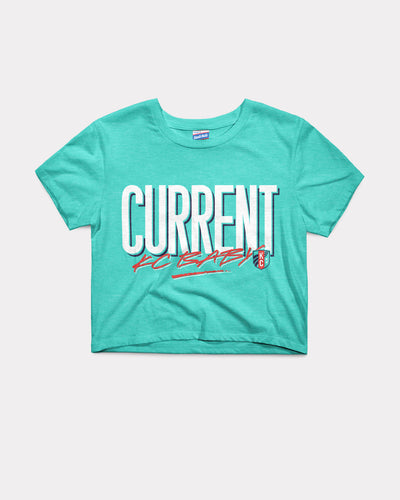Teal Kansas City Current KC Baby Script Crop Top