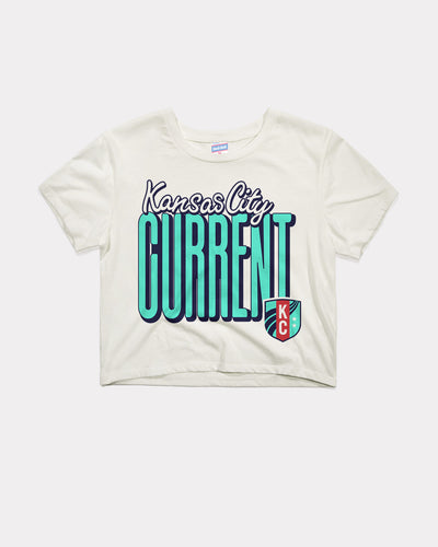 KC Current Script Vintage White Crop Top