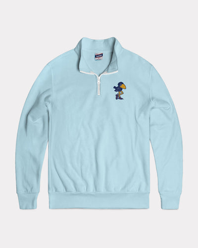 Powder Blue KU Leggy Jay Quarter Zip Pullover