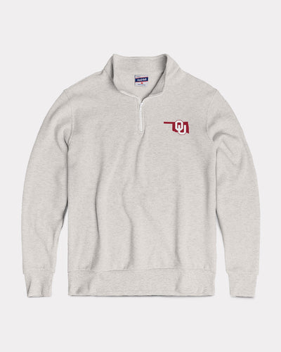 Ash Grey Oklahoma Sooners Quarter Zip Pullover