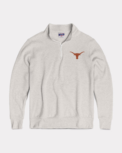 Ash Grey Texas Longhorns Quarter Zip Pullover