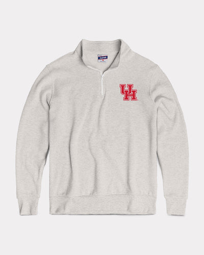 Ash Grey Houston Cougars Quarter Zip Pullover