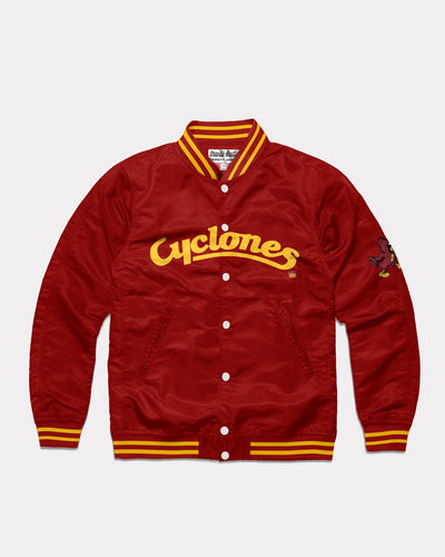 Cardinal Iowa State Cyclones Script Vintage Varsity Jacket Front