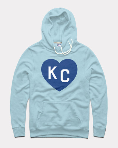 Powder Blue & Navy KC Heart Hoodie Sweatshirt