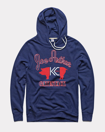 Navy Kansas City Joe Arthur Gatestack BBQ Vintage Hoodie Sweatshirt