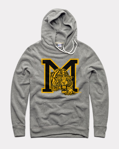 Vintage Grey Missouri Tigers Monogram Hoodie Sweatshirt