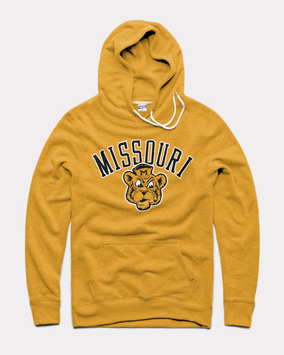 Gold Missouri Tigers Arch Vintage Hoodie Sweatshirt