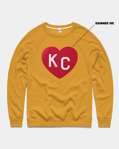 Golden Era Shimmer KC Heart Gold Vintage Crewneck Sweatshirt