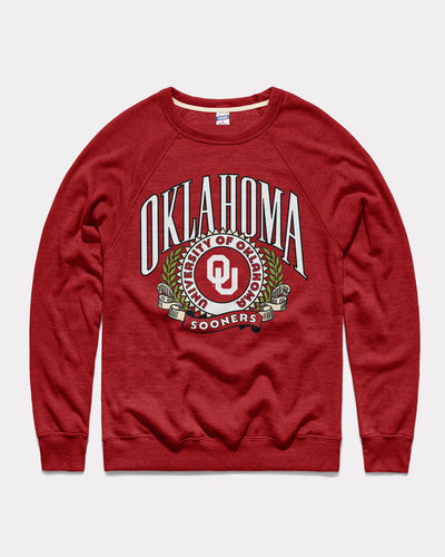 Cardinal Oklahoma Sooners Laurel Vintage Crewneck Sweatshirt