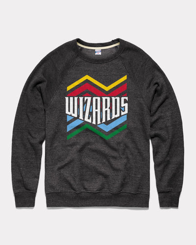 Black Kansas City Wizards Retro Stripe Vintage Crewneck Sweatshirt